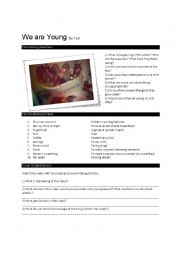 English Worksheet: We are young by Fun