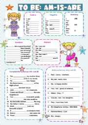 English Worksheet: VERB TO BE EXERCISES!!!