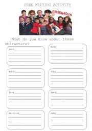 English Worksheet: GraduadosTV SHOW Free Writing 