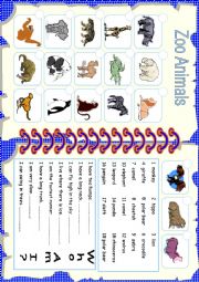 English Worksheet: Animals