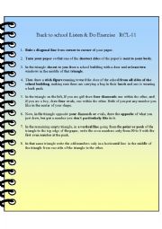 English Worksheet: Back to School Listening & Do Exercise  RCL-11