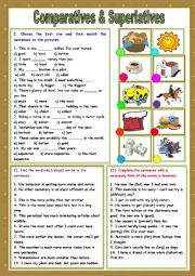 English Worksheet: Comparatives and Superlatives