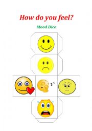 English Worksheet: mood dice 