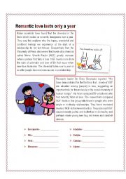 English Worksheet: Romantic Love