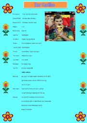 English Worksheet:                                 A paragraph : Iker Casillas