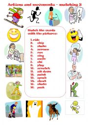 English Worksheet: action verbs