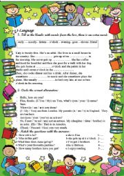 English Worksheet: Mid-term English test n1 for 7th form pupils