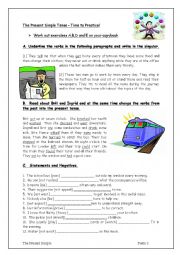 English Worksheet: The Present Simple Tense - Practice