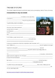 English Worksheet: The Age of Stupid, film about ethical living