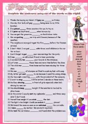 English Worksheet: PHRASAL VERBS 1