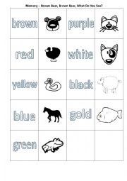 English Worksheet: Brown Bear Memory