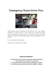 English Worksheet: Unusual drive through services reading comprehension