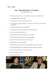 English Worksheet: Ellen MacArthur on Top Gear - Questions + KEY!