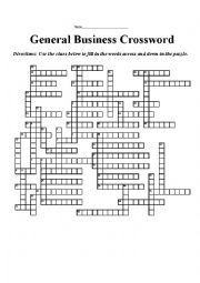 English Worksheet: General Business Crossword