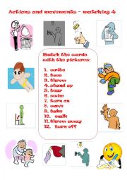 English Worksheet: action verbs