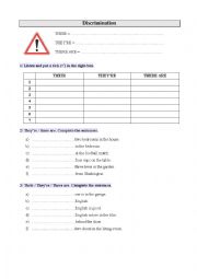 English Worksheet: Oral discrimination