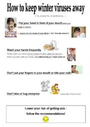 English Worksheet: How to keep winter viruses away - poster