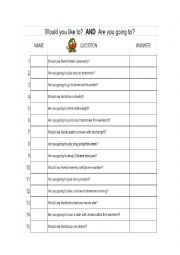 English Worksheet: Would you like to?