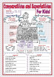 English Worksheet: COMPARATIVES AND SUPERLATIVES FOR KIDS