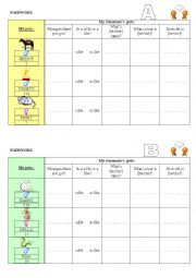 English Worksheet: Pairwork my pets