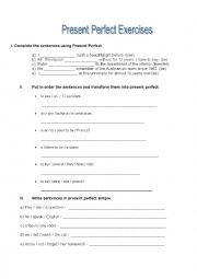 English Worksheet: Present Perfect simple exercises