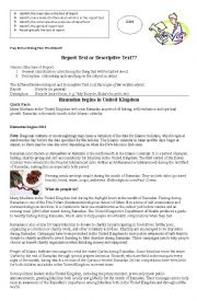 English Worksheet: report text