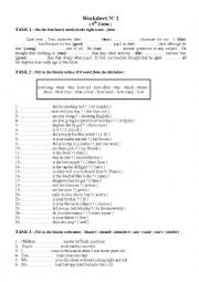 English Worksheet: 9th Form Worksheet 2