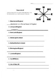 Compass Directions for Cities in the UK