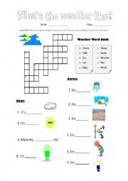 English Worksheet: what is the weather like?