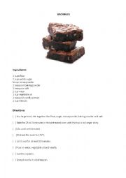 English Worksheet: Cooking Class: Brownies