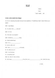English Worksheet: TEST