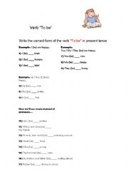 English Worksheet: Verb to be