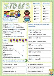 English Worksheet: simple present (TO BE)