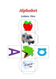 English Worksheet: letter A dice part 1