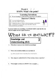 English Worksheet: Belief 2