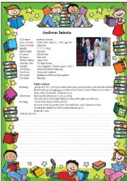 English Worksheet: A paragraph : Andreas Iniesta