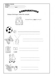 English Worksheet: Comparatives