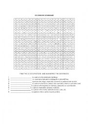 English Worksheet: occupations  vocabulary