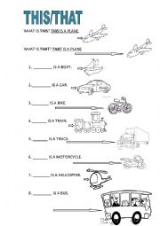 Demosntrative pronouns - this/that - transportation