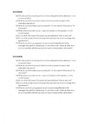 English Worksheet: discussion about beauty