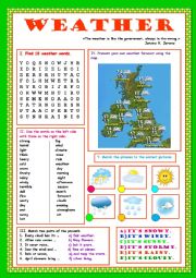 English Worksheet: Weather