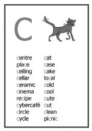 English Worksheet: C Reading flashcard