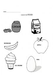 English Worksheet: food