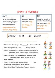 English Worksheet: sport & hobbies play go or do