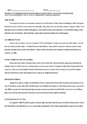 English Worksheet: Proofreading: Events Of August