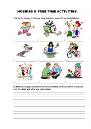 English Worksheet: Free time activities.