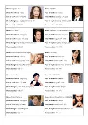 English Worksheet: ID Cards - Famous People