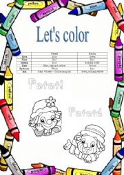 English Worksheet: Lets color Patati and Patata