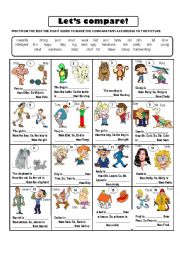 English Worksheet: COMPARATIVES WITH OPPOSITE ADJECTIVES