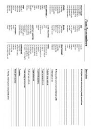 English Worksheet: Family Members